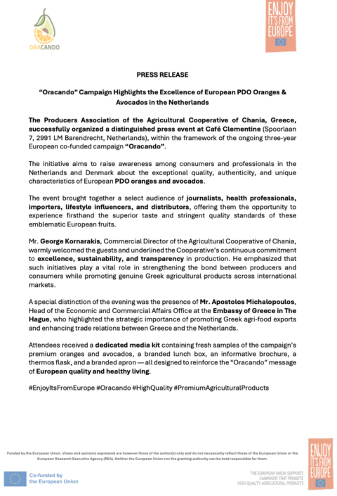 ORACANDO Press Release